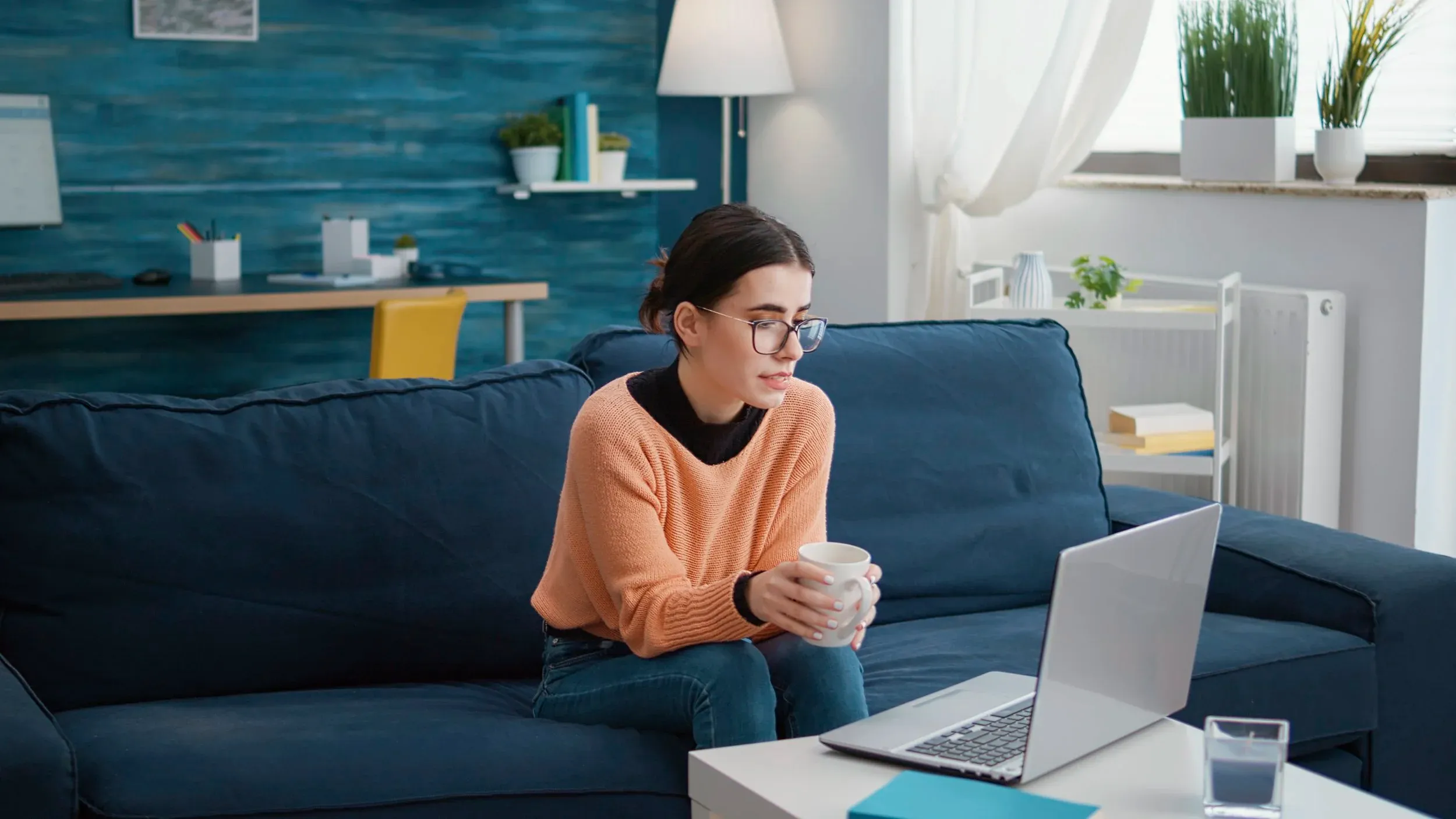 A telehealth session taking place over a video call